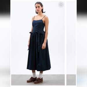 Penelope Apron Dress in Navy